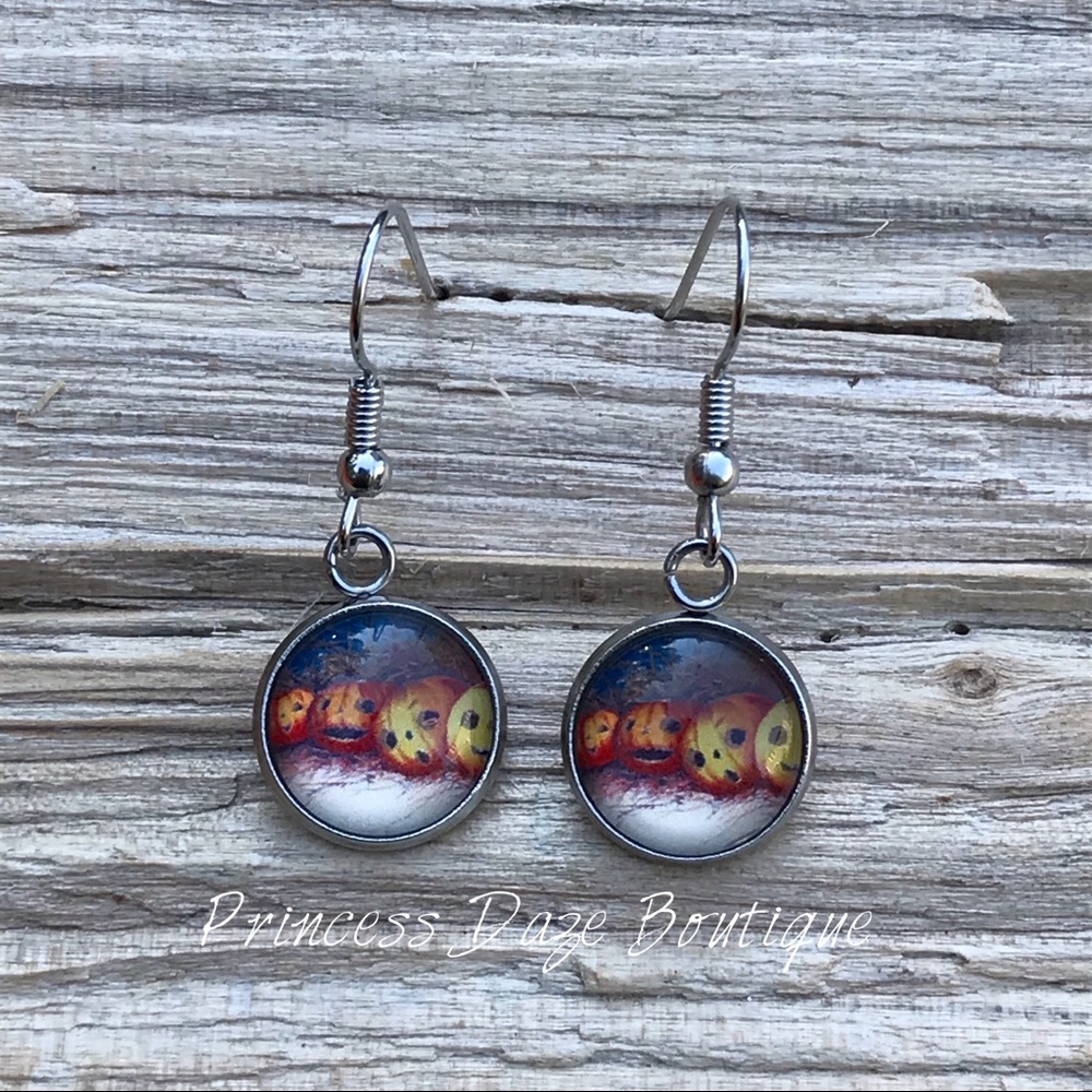 Pumpkin Halloween Dangle Earrings